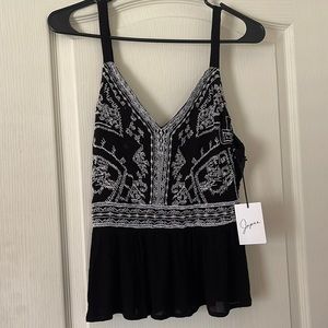 Japna Black Tank Top Blouse Brand New